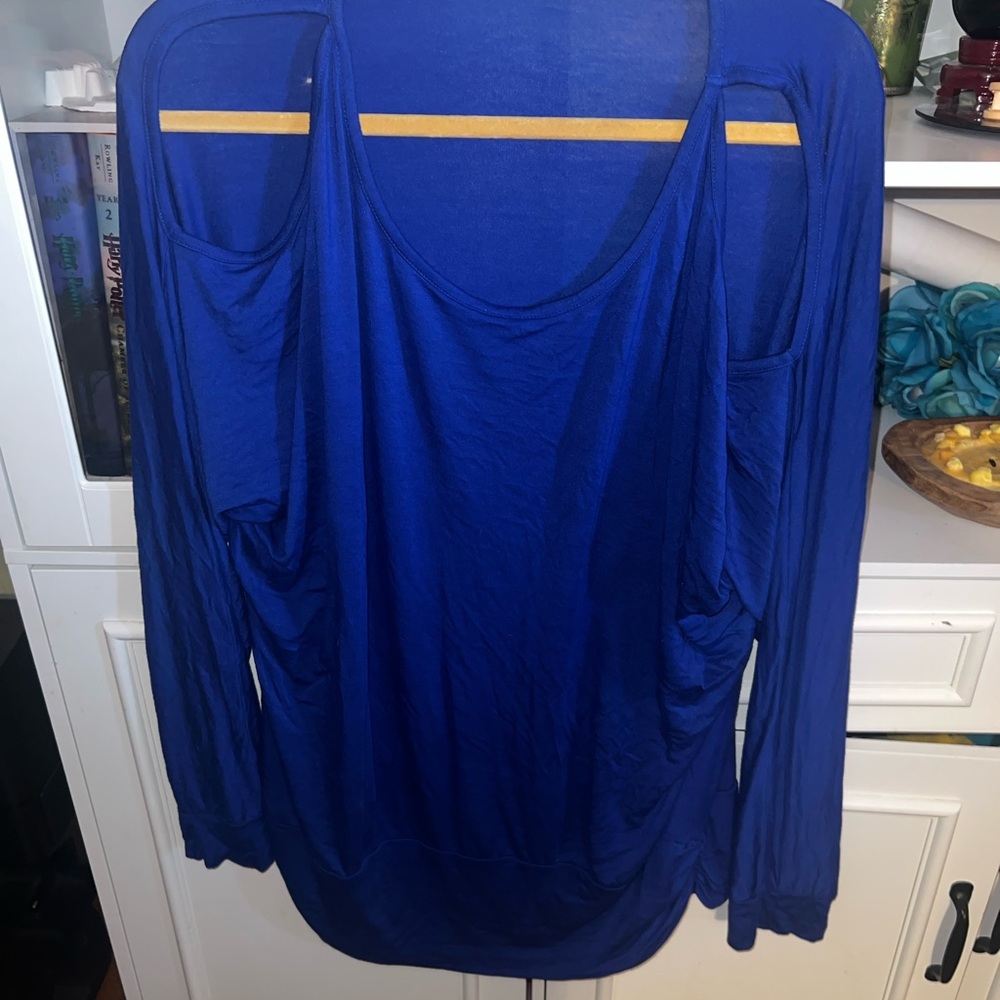 🔴Cato Vibrant Blue Women's Blouse Cold Shoulder